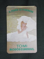 Kártyanaptár,TOMI mosópor,Tiszamenti vegyiművek,Szolnok,női modell, 1984   (5)