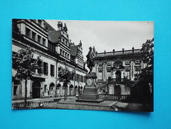 Képeslap (46/1) - Németország (NDK) - Lipcse - Goethe emlékmű 1950-es évek - (9x14 cm)
