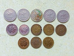 Horvátország 13 db Különböző Érme 10 20 50 Lipa 1 Kuna 1993-2015