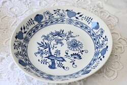 Kék-fehér porcelán mélytányér – 22,5 cm, Czechoslovakia jelzéssel