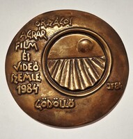 Gödöllő bronz plakett Országos Agrár Film es Videó szemle 1984  díszdobozban  11 cm