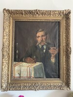 Apátfalvi Czene János (1904–1984) Pipázó férfi
