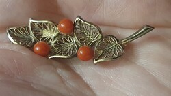 --GYŰJTŐI -antik ( ART NOUVEAU )  azüst 835 ag, bross-gallér-sapka-bross-3 db valódi karneollal!