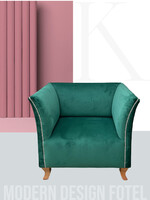 Kényelmes, tágas felújított art deco modern formájú fotel szólóban, párban