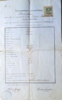 „1902 Váci Gimnáziumi Bizonyítvány – Magyar Királyság kori eredeti iskolai okirat, okmánybélyeggel”