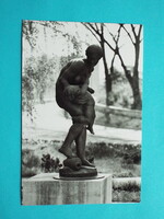 Képeslap (71) - Zalaegerszeg - Kisfaludi Strobl Zsigmond - Kis makrancos c. szobra 1970-es évek