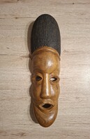 Kézzel faragott fa maszk, egzotikus fali dekoráció (40 cm)