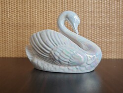 Vintage gyöngyházfényű porcelán hattyú A162