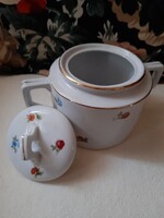 Zsolnay virágmintás porcelán cukortartó