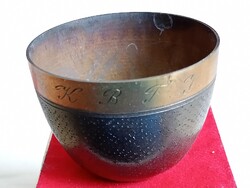 Fém poncolt Úrvölgyi pohár KBFI Központi Bányászati Fejlesztési Intézet BP emléktárgy Ø6,5x5cm