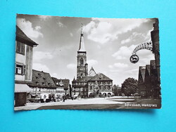 Képeslap (46/2) - Németország (NSZK) - Schwabach - Piac tér 1960-as évek - (9x14 cm)