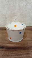 Hollóházi pöttyös porcelán cukortartó