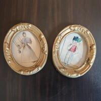 Antique-style Pictures in Mini Decorative Frame A052