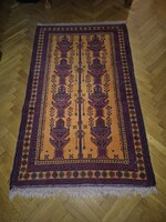 Ritkaság, Eredeti Kézzel Csomózott Afgán Háborús Gyapjúszőnyeg (War Rug) – 100×154 cm