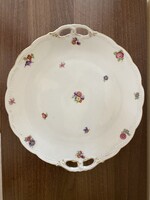 AICH Czechoslovakia porcelán kínálótál, áttört fülekkel, 27,5 cm
