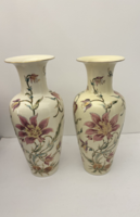 NAGY MÉRETŰ! Páros Zsolnay liliom mintás porcelán váza hibátlan