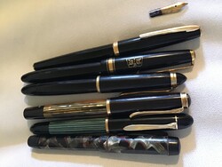 Vintage töltőtoll gyűjtemény – Pelikán 140, Geha, Luxor modellek, 14K aranyhegyekkel