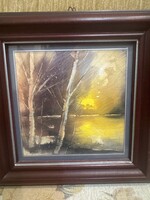 2 db Zoltai Attila akvarell 17x17 cm, kerettel 23x23 cm