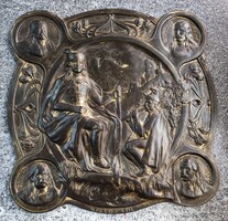 Kallós Ede (1866-1950): II. Rákóczi Ferencet ábrázoló szecessziós dombormű / relief, 1900-as évek el