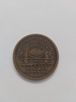 Borsos Miklós XXVIII. Fiziológiai Tudományok Nemzetközi Kongr. kétoldalas bronz emlékérem