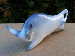 Art deco Zsolnay porcelán bika, 20 cm