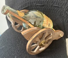 Vintage konyakos üveg ágyutartóban megkímélt állapotban eladó