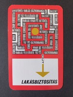 Régi  Kártyanaptár 1973 Lakásbiztosítás - Állami Biztosító