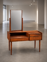 Dán mid-century rózsafa fésülködőasztal tükörrel