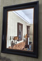 2db klasszikus Biedermeier stílusú fekete fali tükör aranyozott belső szegéllyel 60x47cm