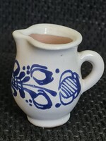 Kék-fehér népi kerámia mini kancsó / csupor (6 cm)
