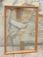 Üvegezett festetlen fa keret 44 x 32 cm