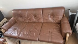 Bőrgarnitúra kanapé + fotel