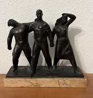 Olcsai Kiss Zoltán  ,munkások szobor márvány talpon