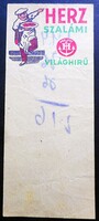 Régi számolócédula, reklám (Herz szalámi)