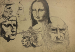 Arctanulmány Leonardo stílusban a Mona Lisa-val