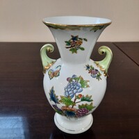 Herendi Viktória mintás porcelán 2 füles váza VBO