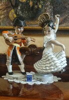 HATALMAS táncos pár, C.I.A. MANNA TORINO olasz porcelán