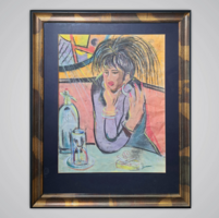 AKCIÓ! Női portré exkluzív keretben! Julia Cifrus, 1990-es évek