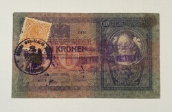 10 Korona 1904 - SHS bélyeg + Szerb bélyegző - VG - Fine tartásban