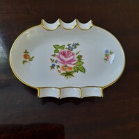 Herendi PBR rózsa mintás porcelán hamutartó, hamutál