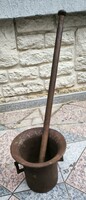 Antique Large Cast Iron Mortar with Pestle! Pharmacy, Medical Display, Decoration!