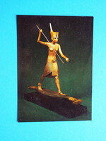 Képeslap (1) - Egyiptom - Kairói Múzeum - Tutanhamon szigonnyal 1980-as évek