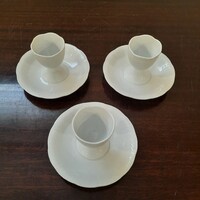 3 db Fehér Herendi porcelán talpas tojástartó