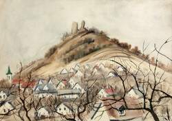 Lukács Ágnes (1920-2016) - A Szigligeti Várhegy 1989. 50x35cm