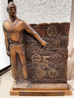 Varsói szerződés bronz emlékplasztika/szobor (1975)