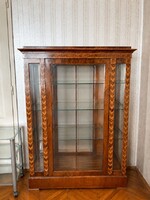 Eredeti Biedermeier antik intarziás vitrin