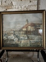 Gádor Emil: Felszálló köd 1957-ben készült olajfestmény 44x56 cm