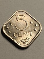 Holland Antillák 5 cent 1977 szép