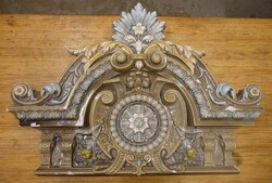 Káprázatos festett porcelán cserépkályha vasöntvény tűztérrel