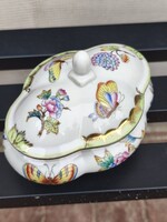 Herendi porcelán bonbonier / fedeles doboz - Viktória minta (VBO) - 6055 Függőben